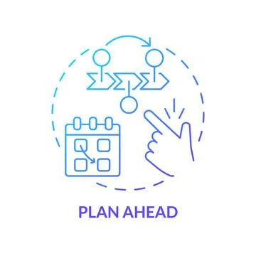 Plan ahead blue gradient concept icon Stock-Illustration