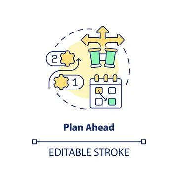 Plan ahead concept icon Stock Illustration