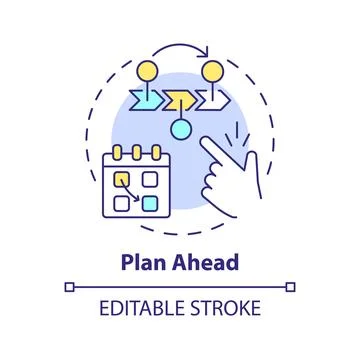 Plan ahead concept icon Stock Illustration