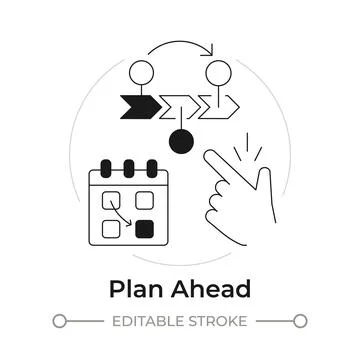 Plan ahead modern flat line concept icon Stock Illustration