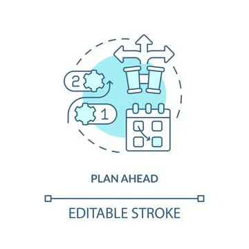 Plan ahead turquoise concept icon Stock Illustration