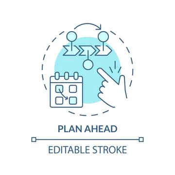 Plan ahead turquoise concept icon Stock Illustration