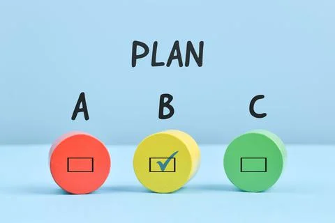 Plan A and Plan B. Business strategy, failure analysis and not give up Stock Photos