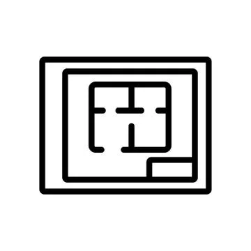 The plan of the apartment icon vector outline illustration Stock Illustration