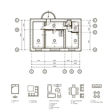 Plan of the apartment Stock Illustration