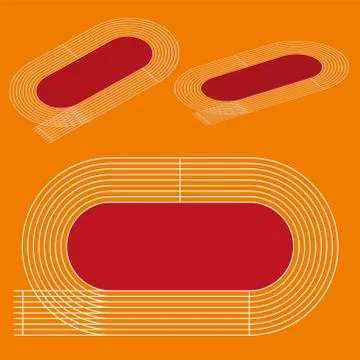 Plan of athletics stadium from different perspectives. Stock Illustration