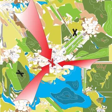 Plan of attack Illustrazione stock