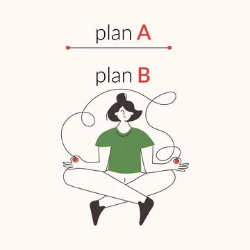 Plan B Alternative difficult path concept vector infographic illustration Stock Illustration