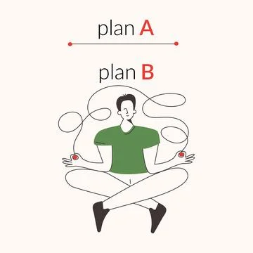 Plan B Alternative difficult path concept vector infographic illustration Stock Illustration