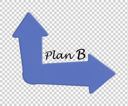 Plan B Concept With Blue Directional Arrows on Transparent Background 스톡 사진