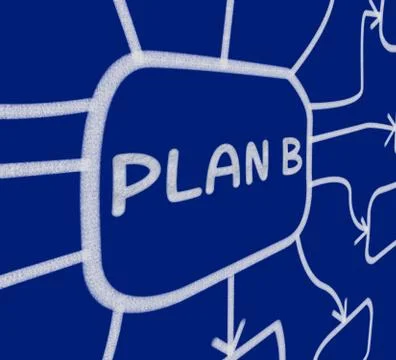 Plan b diagram shows substitute or alternative Stock Illustration