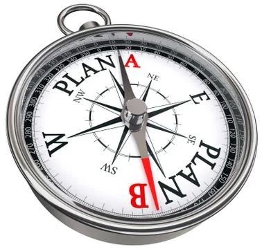 Plan b direction conceptual compass Stock Illustration