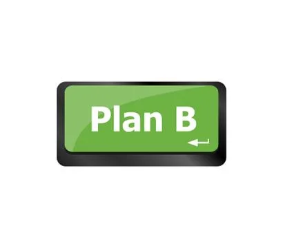 Plan B key on computer keyboard - business concept イラスト素材