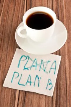 Plan b on a napkin Foto stock