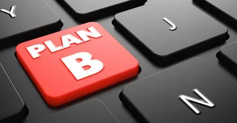 Plan B on Red Keyboard Button. Stock Illustration