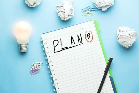 Plan b text writeen on notepad Stock Photos