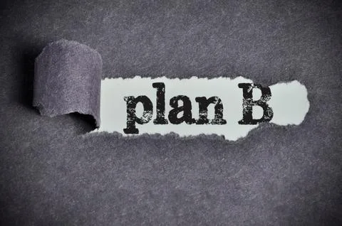 Plan B word under torn black sugar paper Foto stock