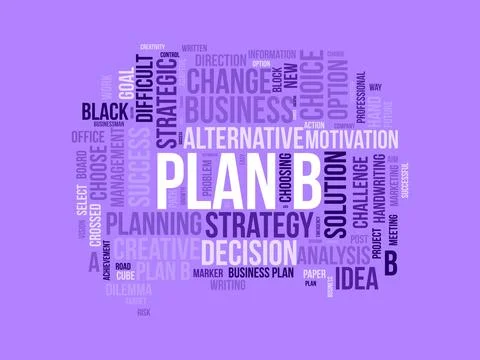 Plan B wordcloud template. Business concept vector background. Stock Illustration