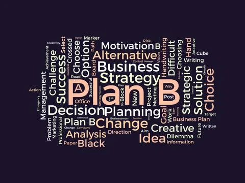 Plan B wordcloud template. Business concept vector background. Stock Illustration