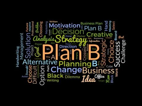 Plan B wordcloud template. Business concept vector background. Stock Illustration