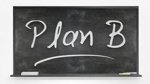 Plan B written on blackboard Stock Photos
