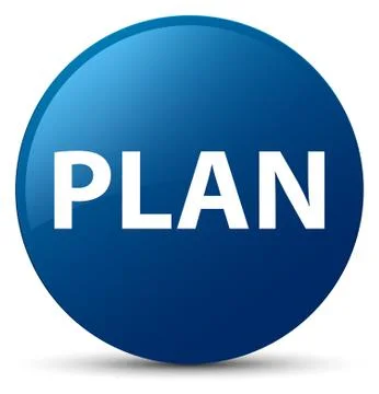 Plan blue round button Stock Illustration