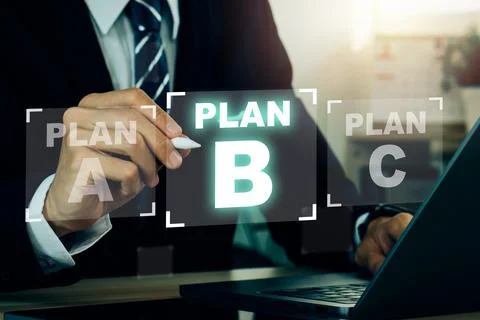 Plan B.Strategy, analysis, marketing, project and Crisis concepts.Businessm.. Stock Photos