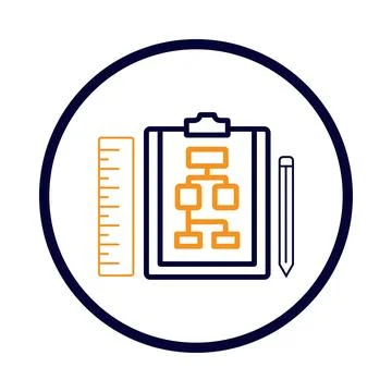 Plan, building plan, scale, pencil, ruler, Planning icon Stock Illustration