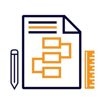 Plan, building plan, scale, pencil, ruler, Planning icon Stock Illustration