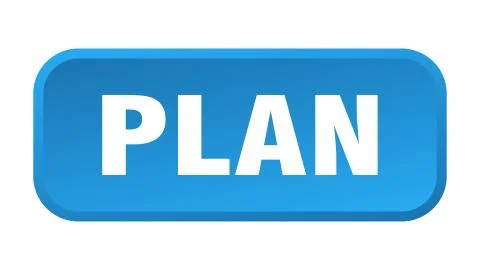 Plan button. plan square 3d push button Illustrazione stock