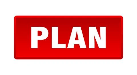 Plan button. plan square red push button Stock Illustration