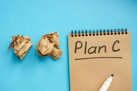 Plan C after plan A and B. Success after failures. Stock Photos