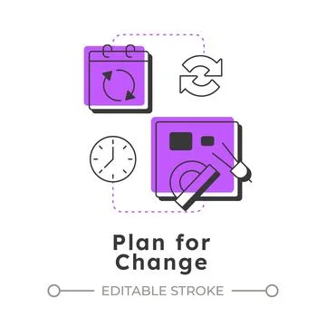 Plan for change modern linear concept icon Stock Illustration