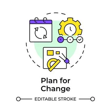 Plan for change multi color concept icon Stock Illustration