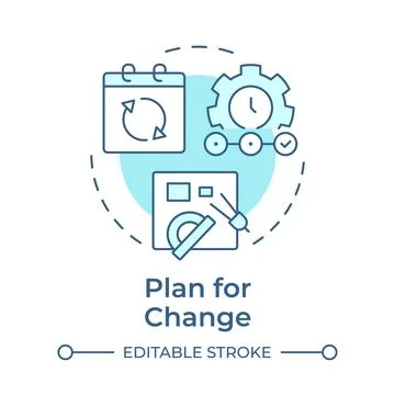 Plan for change soft blue concept icon Stock Illustration