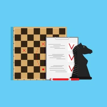 Plan checklist tactic and strategy Stock Illustration