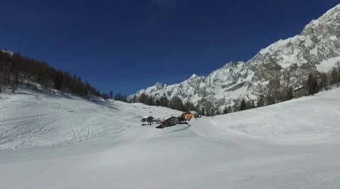 PLAN CHECROUIT A SKI AREA IN FRONT OF MONTE BIANCO Stock Footage 62801478