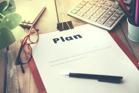 Plan on Clipboard. Stock Photos