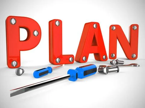 Plan concept icon means preparation and organisation of a project - 3d illust 스톡 일러스트