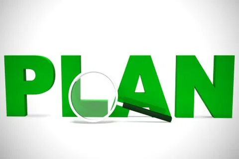 Plan concept icon means preparation and organisation of a project - 3d illust 스톡 일러스트