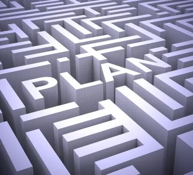 Plan concept icon means preparation and organisation of a project - 3d illust Stockillustratie