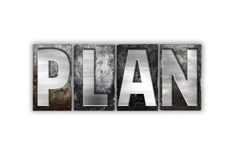 Plan Concept Isolated Metal Letterpress Type Stock Illustration