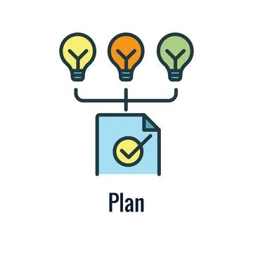 Plan Concept for Plan Do Check Act Business Strategy Continuous Improvement.. Illustrazione stock
