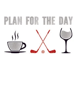 Plan for The Day Coffee Golf Wine Stock Illustration