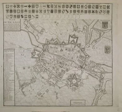 PLAN DE TOURNAY. Maps K.Top.104.88. Place of publication: Paris Publisher:... Foto stock