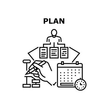 Plan Development Vector Concept Black Illustration Stock Illustration