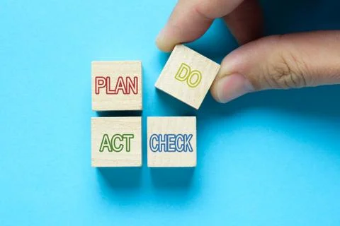 Plan Do Check Act cycle diagram Stock Photos