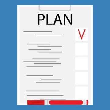 Plan document flat design vector Stock Illustration