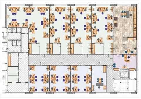 Plan Drawing Big Office Ilustración de archivo