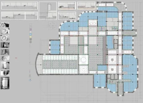 Plan Drawing Public Building Ilustración de archivo